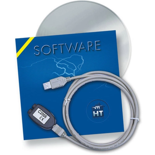 Softwarepaket mit Kabel und CD.